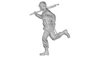 US WW2 Soldier (101 Airborne) Running w.M2 Machine Gun...