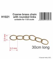 Coarse brass chain with rounded links - suitable for 1/35...