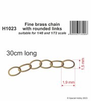 Fine brass chain with rounded links - suitable for 1/48...