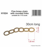 Fine brass chain with rounded links - suitable for 1/72...