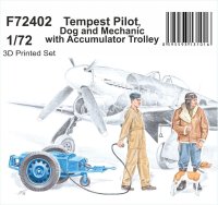 Tempest Pilot, Dog and Mechanic with Accumulator Trolley...
