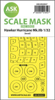 Hawker Hurricane Mk.IIB one-sided express masks for Revell