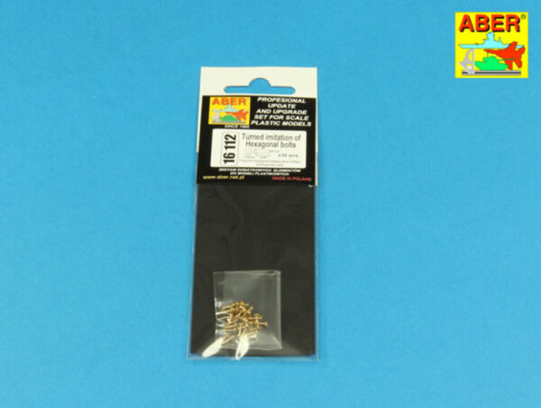 Turned Hexagonal bolts (1,34x2,60mm) x 30 pcs.