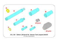 120 mm L/44 Barrel for  German Tank  Leopard 2A4/A5 (Universal)