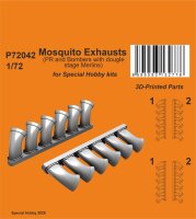 Mosquito Exhausts (PR and Bombers with two stage Merlins)
