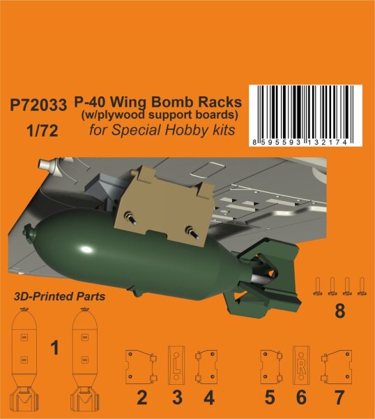 P-40 Wing Bomb Racks (w/plywood support boards), 10,69
