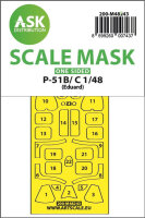 P-51B/C Mustang one-sided express fit mask for Eduard