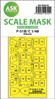 P-51B/C Mustang double-sided express fit mask for Eduard