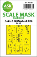 Curtiss P-40B Warhawk one-sided express fit mask for Airfix