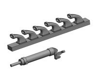 Me 109F/G Exhausts and hydraulic cylinder for...