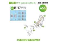 B-17 (green) seat belts - 3D printed decals by ASK