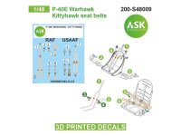 P-40E Warhawk / Kittyhawk seat belts - 3D printed decals...