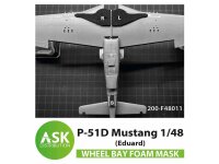 P-51D Mustang  FOAM flexibel wheel bay mask for Eduard
