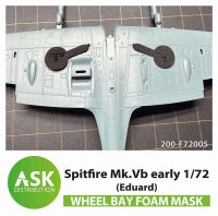 Spitfire Mk.Vb wheel bay FOAM flexibel mask for Eduard