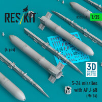 S-24 missiles with APU-68 (4 pcs) (Mi-24) (3D Printed)