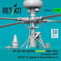 AH-64E late Apache unfolded main rotor, late blades,...