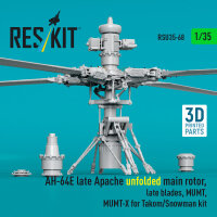 AH-64E late Apache unfolded main rotor, late blades,...
