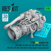 T700 left engine (SH-60B, SH-60F, HH-60H, MH-60R, MH-60S, MH-60L, UH-60A, HH-60) for Kitty Hawk / Zimimodel kit (3D Printed)