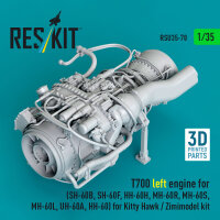 T700 left engine (SH-60B, SH-60F, HH-60H, MH-60R, MH-60S, MH-60L, UH-60A, HH-60) for Kitty Hawk / Zimimodel kit (3D Printed)