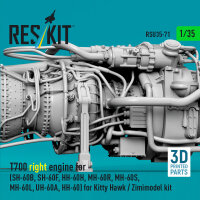 T700 right engine (SH-60B, SH-60F, HH-60H, MH-60R, MH-60S, MH-60L, UH-60A, HH-60) for Kitty Hawk / Zimimodel kit (3D Printed)