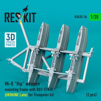 Mi-8 Hip weapon mounting frame with BD3-57KrV (UKRAINE Late) for Trumpeter kit (2 pcs) (3D Printed)