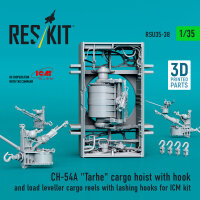 CH-54A Tarhe cargo hoist with hook and load leveller cargo reels with lashing hooks for ICM kit (3D Printed)