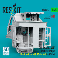 CH-54A (S-64E) Tarhe cockpit (Basic edition with 3D decals) for ICM kit (3D Printed)