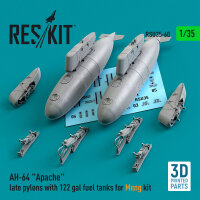 AH-64 Apache late pylons with 122 gal fuel tanks for Meng...