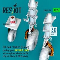 CH-54A Tarhe(S-64E) landing gear (WITHOUT LOAD) with weighted wheels set for ICM kit (Metal & 3D Printed)