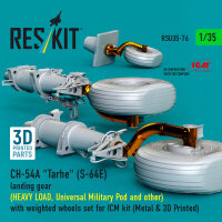 CH-54A Tarhe(S-64E) landing gear (HEAVY LOAD, Universal Military Pod and other) with weighted wheels set for ICM kit (Metal & 3D Printed)