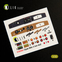 Opel Blitz 3ton 4x2 interior 3D decals for Tamiya kit