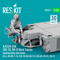 A/S32A-32A (SD-1D, SD-2) Deck Tractor Spotting dolly with driver (UH-60, CH-53, SH-3) (3D Printed model kit)