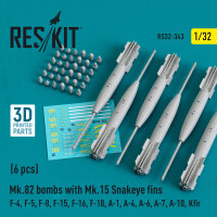 Mk.82 bombs with Mk.15 Snakeye fins (6 pcs) (F-4, F-5,...