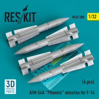 AIM-54A Phoenix missiles for F-14 (4pcs) (3D Printed)