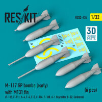 M-117 GP bombs (early) with M131 fin (6 pcs) (F-105,...