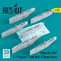 Pylons for USAF A-7 Corsair II with MAU-12 Bomb Racks (3D...