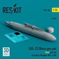 SUU-23 20mm gun pod (close gun bay) for British Phantom (RAF & RN) (1 pcs) (3D Printed)