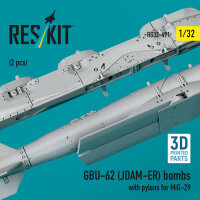 GBU-62 (JDAM-ER) bombs with pylons for MiG-29 (2 pcs) (3D Printed)