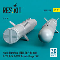 Matra Durandal (BLU-107) bombs (4 pcs) (F-15E, F-16, F-111E, Tornado, Mirage 2000) (3D Printed)