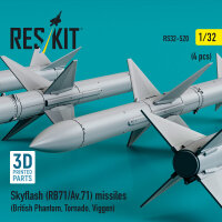 Skyflash (RB71/Av.71) missiles (4 pcs) (British Phantom, Tornado, Viggen) (3D Printed)