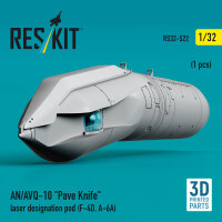 AN/AVQ-10 Pave Knife laser designation pod (1 pcs) (F-4D, A-6A) (3D Printed)