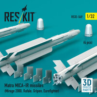 Matra MICA-IR missiles (4 pcs) (Mirage 2000, Rafale, Gripen, Eurofighter) (3D Printed)