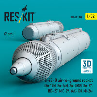 S-25-O air-to-ground rocket (2 pcs) (Su-17M, Su-24M, Su-25SM, Su-27, MiG-27, MiG-29, YAK-130, Mi-24) (3D Printed)