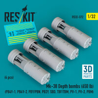 Mk-38 Depth bombs (650 lb) (4 pcs) (PB4Y-1, PB4Y-2,...