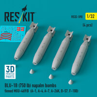 BLU-1B (750 lb) napalm bombs finned MXU-469/B (4 pcs)...