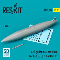 610 gallon fuel tank late for F-4 (F, G) Phantom II (3D...