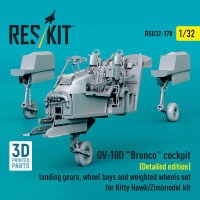 OV-10D Bronco cockpit (Detailed edition) landing gears, wheel bays and weighted wheels set for Kitty Hawk/Zimimodel kit (3D Printed)