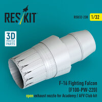 F-16 Fighting Falcon (F100-PW-220) open exhaust nozzle for Academy / AFV Club kit (3D Printed)