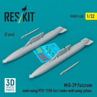 MiG-29 Fulcrum underwing PTB-1150 fuel tanks with wing...