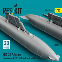 MiG-29 Fulcrum underwing PTB-1150 fuel tanks with wing...